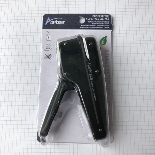 Astar | Papierhefter ohne Klammern | schwarz