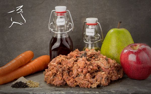 BARF Sensitiv Rindfleisch 500g - Komplettmenü für Magenempfindliche Hunde mit Ulmenrinde