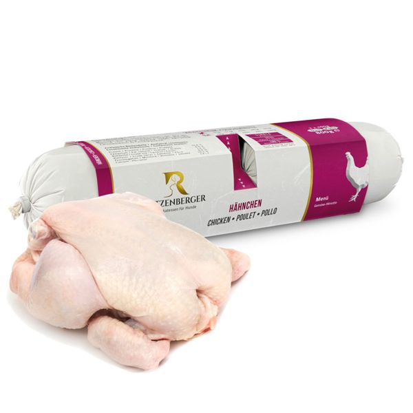 Ritzenberger Hunde Menü Hähnchen mit Gemüse-Hirsotto 2x400g Duo-Rolls 