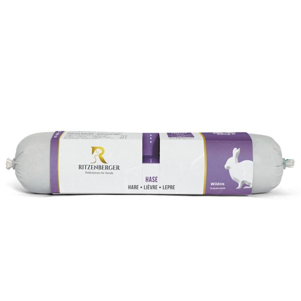Ritzenberger Wildnis Naturfutter Hase - Kräuterwiese 2x400g Duo-Rolls - Menü