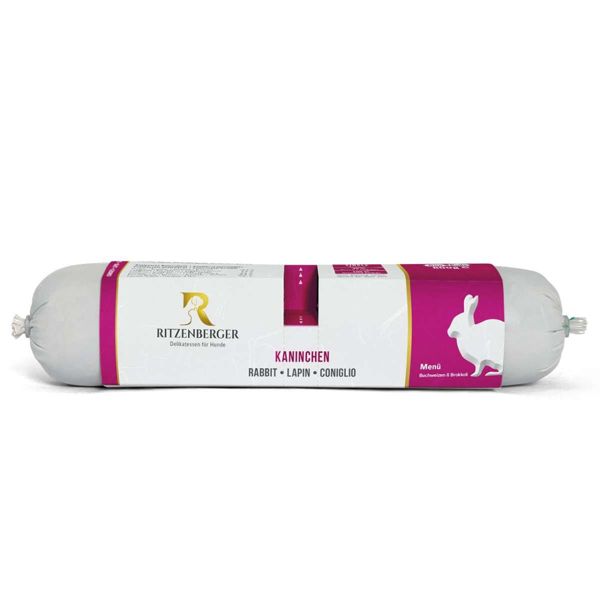 Ritzenberger Hunde Menü Kaninchen mit Buchweizen 2x400g Duo-Rolls