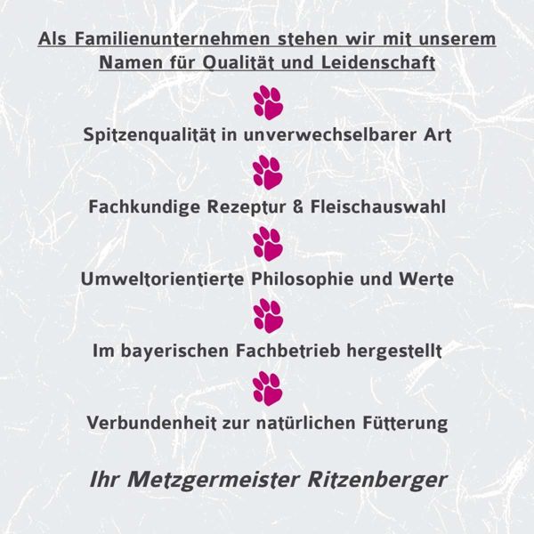 Ritzenberger Hunde Menü Kaninchen mit Buchweizen 2x400g Duo-Rolls