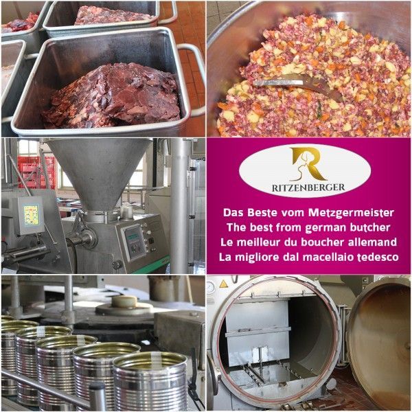Ritzenberger Dose Rind mit Reis & Hüttenkäse 800g - Hundefutter Menü
