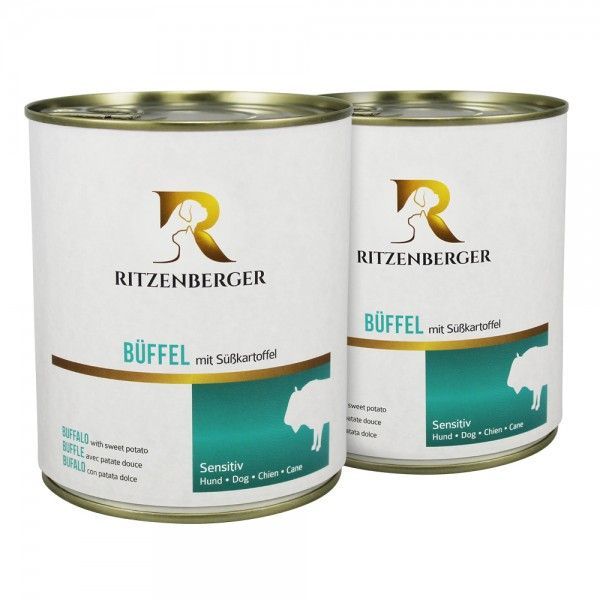 Ritzenberger Dose Sensitiv Büffel mit Süßkartoffel 800g - Hundefutter Menü