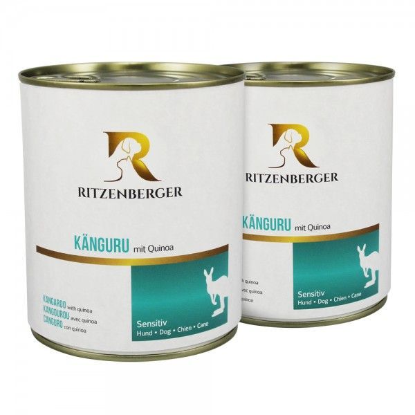 Ritzenberger Dose Sensitiv Känguru mit Quinoa 800g - Hundefutter Menü