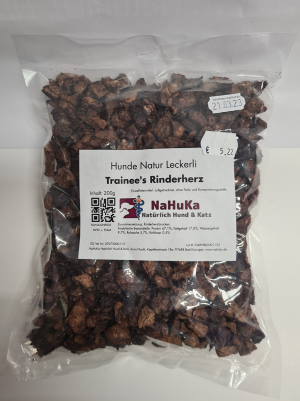 NaHuKa Natur Leckerli - Trainee's Rinderherz 200g 