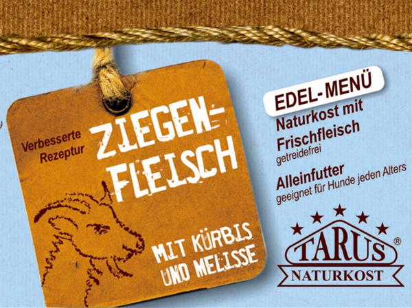 Tarus Naturkost Hund - Edel Menü Dose: Ziegenfleisch mit Kürbis & Melisse 800g
