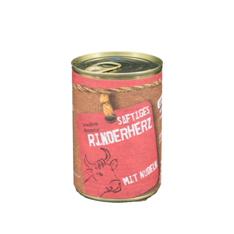 Tarus Naturkost Katze - Rinderherz mit Nudeln 400g - Menü für Katzen
