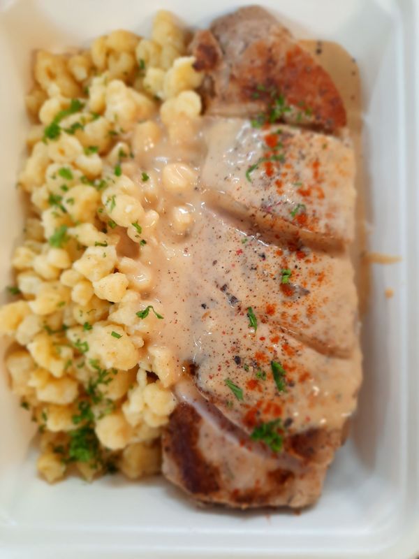Schweinefilet an Pfefferrahmsoße