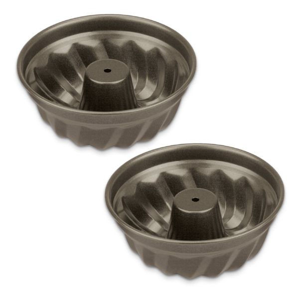 2er-Set Mini-Gugelhupf Backform, ca. ø 10 cm / H 4,5 cm schwarz