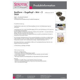 2er-Set Mini-Gugelhupf Backform, ca. ø 10 cm / H 4,5 cm schwarz